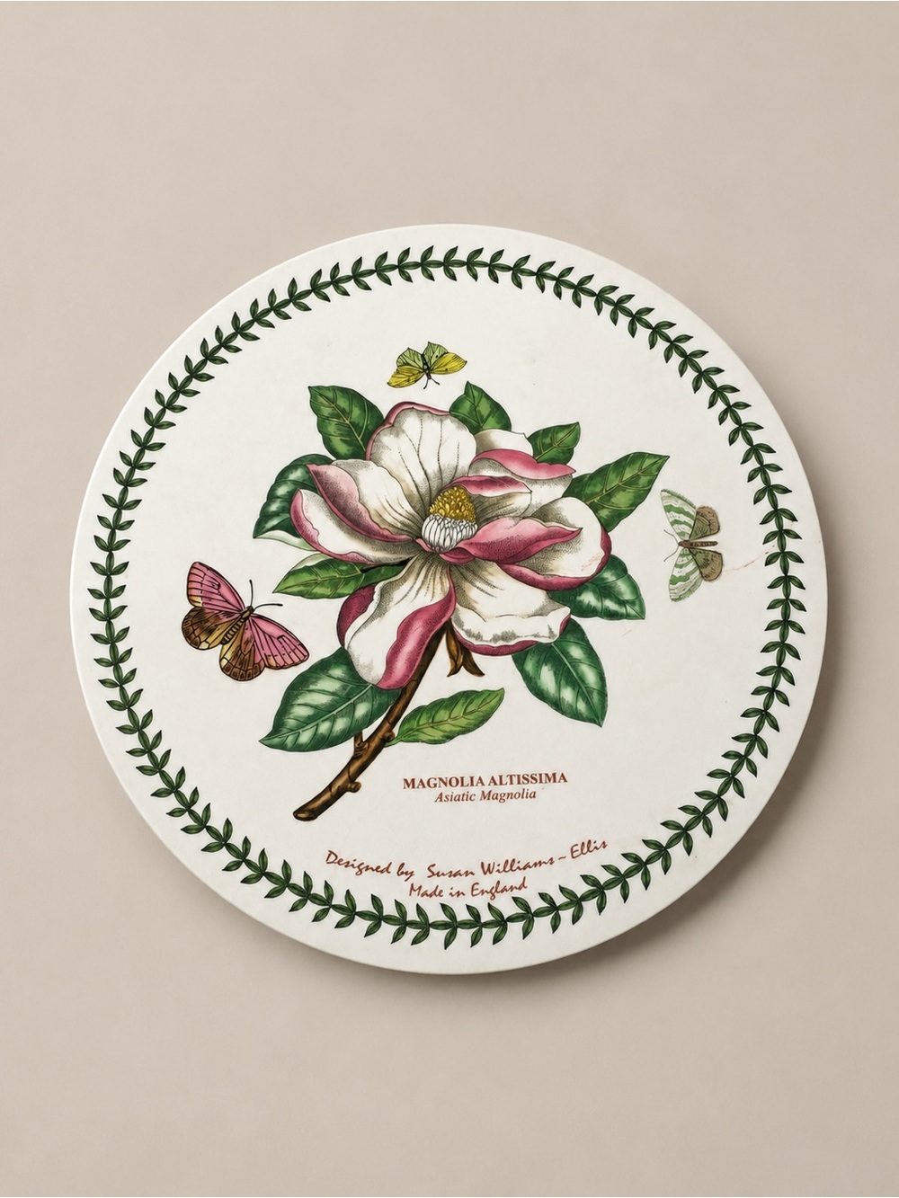 Portmeirion Botanic Garden Magnolia Round Trivet Table Mat England